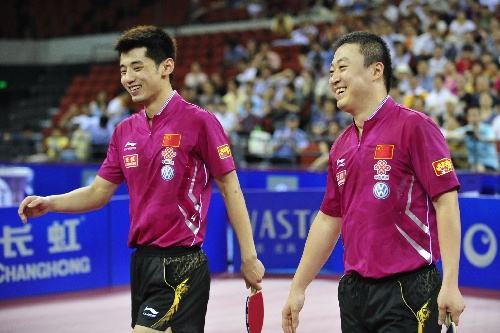 德国队完胜奥地利队，张继科扛起全队